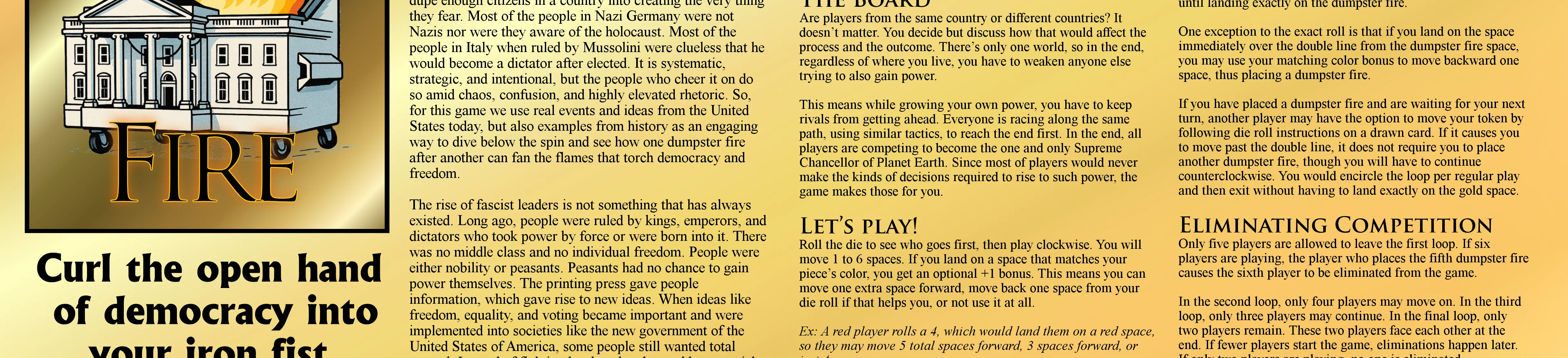 Excerpt from the Trumpster Fire instructions